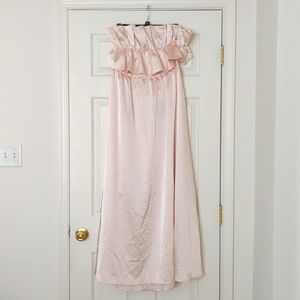 Ruffle top floor length dress